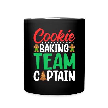 Plätzchenbacken Teamkapitän Lebkuchen Weihnachten - Tasse einfarbig - Schwarz - Vorne