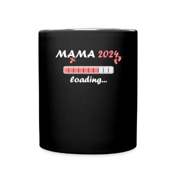 Mama 2024 Loading Schwangerschaft Bekanntgabe Baby - Tasse einfarbig - Schwarz - Vorne