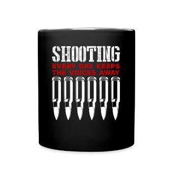 Guns Weapons Gun Rifle Firearm Pistol - Tasse einfarbig - Schwarz - Vorne