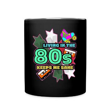 1980's 80s Retro - Full Colour Mug - black - Front