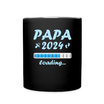 Papa 2024 Loading Vaterschaft Vater Werden Dad - Tasse einfarbig - Schwarz - Vorne