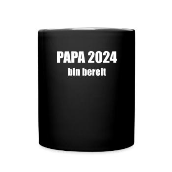 Papa 2024 Loading Vaterschaft Vater Werden Dad - Tasse einfarbig - Schwarz - Vorne