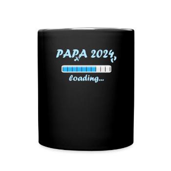 Papa 2024 Loading Vaterschaft Vater Werden Dad - Tasse einfarbig - Schwarz - Vorne