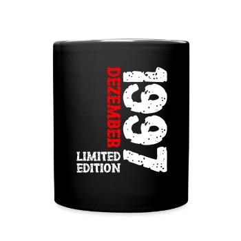 1997 Dezember Limited Edition 26. Geburtstag Deko - Tasse einfarbig - Schwarz - Vorne