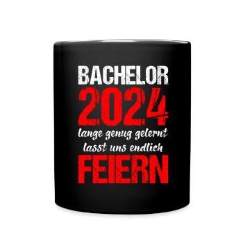 Bachelor 2024 Lange Genug Gelernt Lasst Uns Feiern - Tasse einfarbig - Schwarz - Vorne