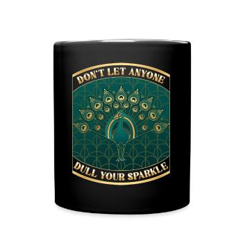 Peacock Art Déco Ne laissez personne ternir votre éclat - Mug uni - noir - Devant