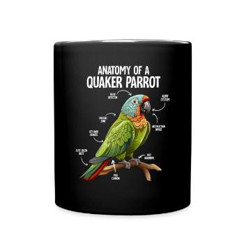 Quaker Perroquet Drôle Oiseaux Anatomie Oiseau Perroquet - Mug uni - noir - Devant