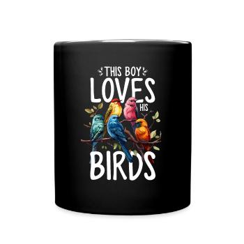 Oiseau Garçon Oiseau Drôle Oiseau Observateur D’oiseaux - Mug uni - noir - Devant