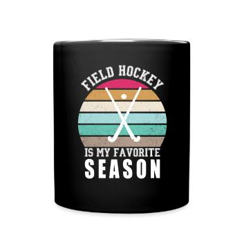 Feldhockey Ist Meine Lieblingssaison Hallenhockey - Tasse einfarbig - Schwarz - Vorne
