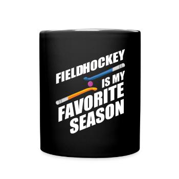 Feldhockey Ist Meine Lieblingssaison Hallenhockey - Tasse einfarbig - Schwarz - Vorne