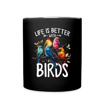 Drôle d’observation des oiseaux La vie est bonne ornithologue - Mug uni - noir - Devant