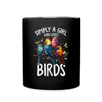 Fille Oiseau Drôle Observation Des Oiseaux Amoureux Des Oiseaux Observation Des Oiseaux - Mug uni - noir - Devant