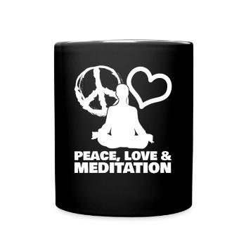 Meditation Peace Meditating Yoga - Full Colour Mug - black - Front
