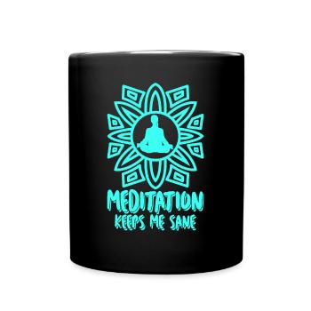 Meditation Meditating Yoga Qigong - Full Colour Mug - black - Front