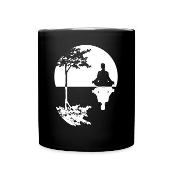 Meditation Tree Meditating Yoga - Full Colour Mug - black - Front