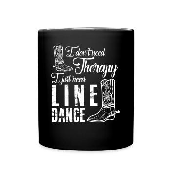 Line Dance Cowboy Country Music - Full Colour Mug - black - Front