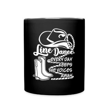 Danse en ligne - Mug uni - noir - Devant