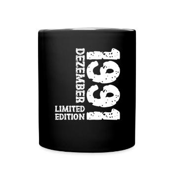 1991 Dezember Limited Edition 32. Geburtstag Deko - Tasse einfarbig - Schwarz - Vorne