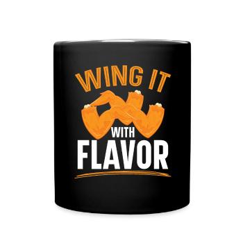 Buffalo Wings Foodie Cuisine Américaine Poulet - Mug uni - noir - Devant
