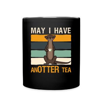 Tea Cup Otter Tea Bag - Full Colour Mug - black - Front