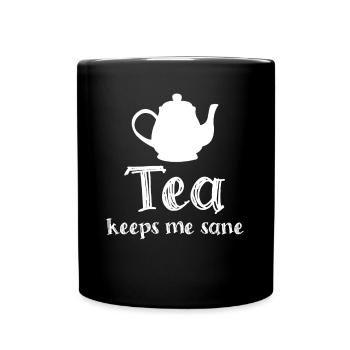 Teapot Tea Cup Tea Bag - Full Colour Mug - black - Front