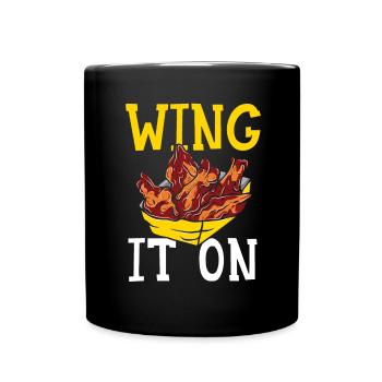 Buffalo Wings Foodie Cuisine Américaine Poulet - Mug uni - noir - Devant