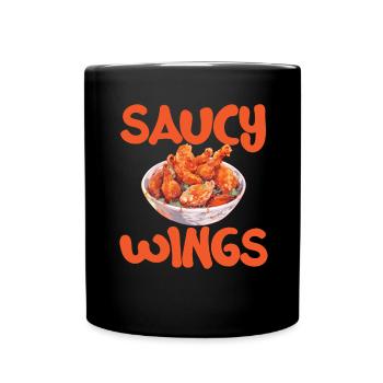 Buffalo Wings Foodie Cuisine Américaine Poulet - Mug uni - noir - Devant
