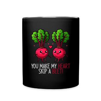 You make my heart beat faster Beetroot - Full Colour Mug - black - Front