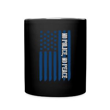 Police Officer USA Flag Patriotism - Tasse einfarbig - Schwarz - Vorne