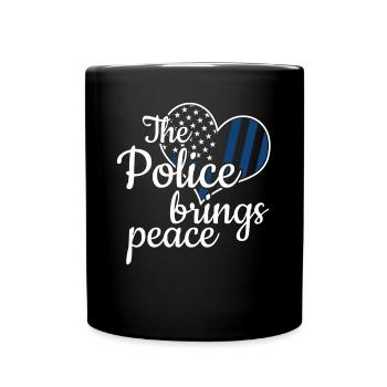 Patriotisme du cœur de l’officier de police - Mug uni - noir - Devant