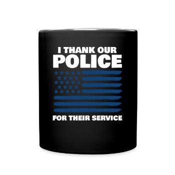 Police Officer USA Patriotism - Full Colour Mug - black - Front