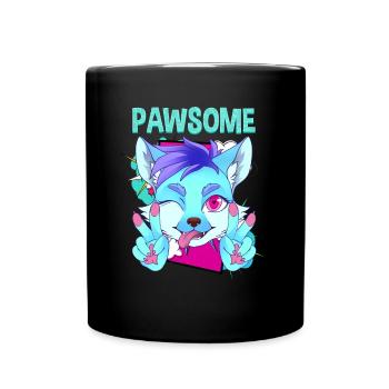 Pawsome I Furry Fandom Cospaly - Tasse einfarbig - Schwarz - Vorne