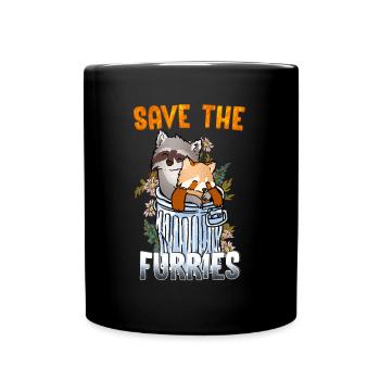 Save the Furries I Furry Fandom Anime Cosplay - Tasse einfarbig - Schwarz - Vorne