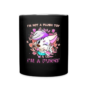 I'm not a plush toy I'm a Furry I Furries Fandom - Full Colour Mug - black - Front