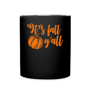 It's Fall Y'all Funny Vintage Pumpkin Gift - Tasse einfarbig - Schwarz - Vorne
