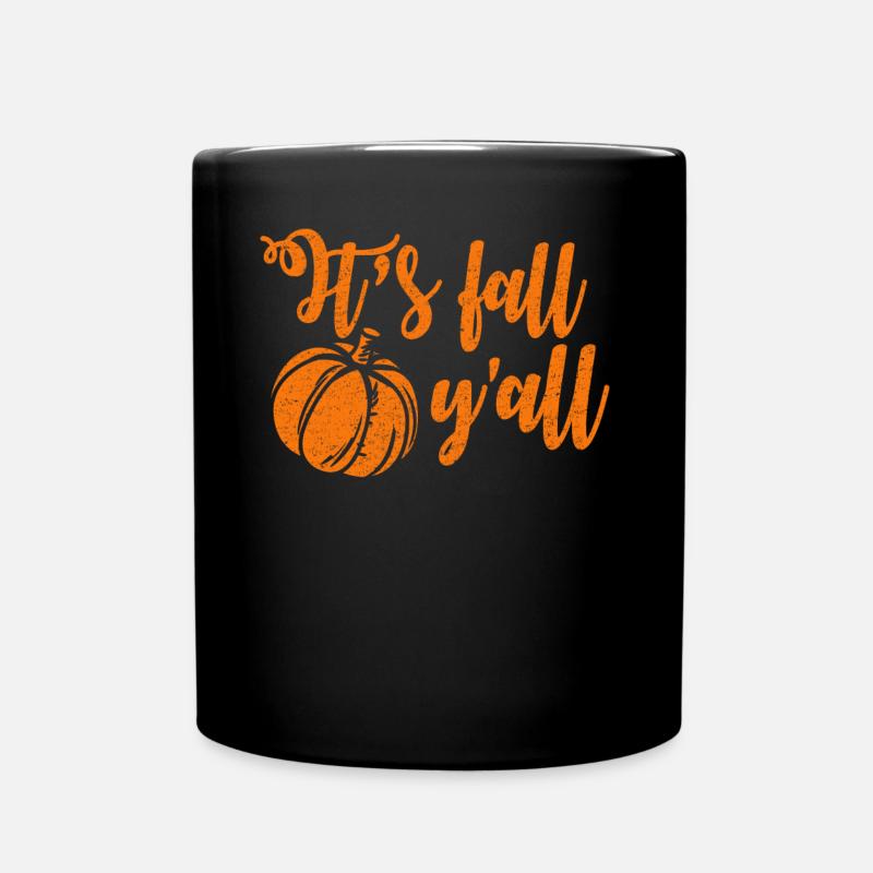 It's Fall Y'all Funny Vintage Pumpkin Gift - Tasse einfarbig - Schwarz