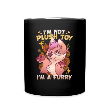 I'm not a plush toy I'm a Furry I Furries Fandom - Full Colour Mug - black - Front