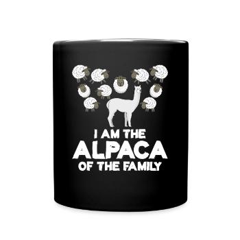 Alpaca and Sheep Family - Tasse einfarbig - Schwarz - Vorne