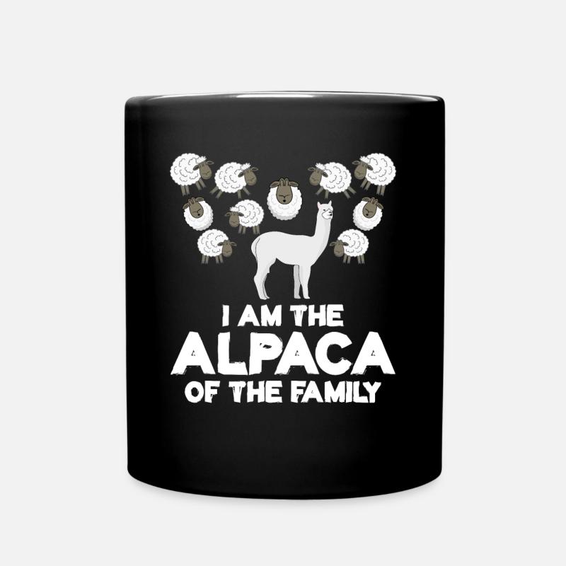 Alpaca and Sheep Family - Tasse einfarbig - Schwarz