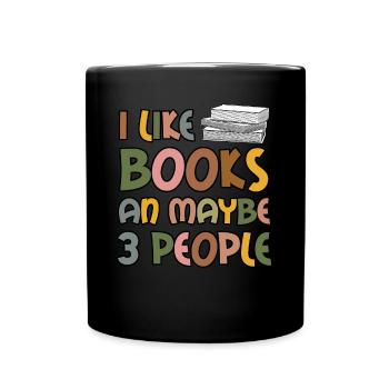 Reading Book Read Books Bookworm - Full Colour Mug - black - Front