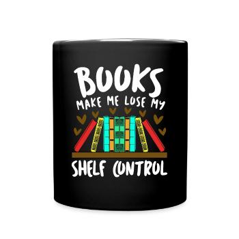 Reading Books Book Shelf Bookworm - Tasse einfarbig - Schwarz - Vorne