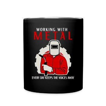 Metal Work Welder Blacksmith Metalworker - Full Colour Mug - black - Front