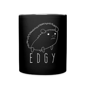Hedgehog Edgy Hedgehogs - Tasse einfarbig - Schwarz - Vorne