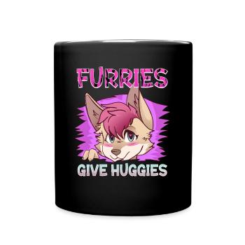 Furries give Huggies I Furry Fandom I Cosplay - Tasse einfarbig - Schwarz - Vorne