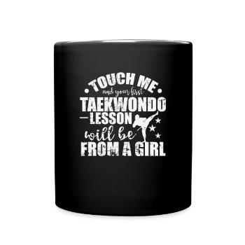 Touchez-moi et votre première leçon de taekwondo - Mug uni - noir - Devant