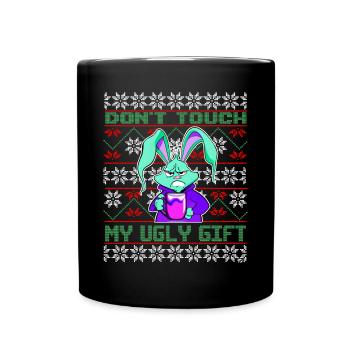 Ne touche pas à mon vilain cadeau, Funny Bunny - Mug uni - noir - Devant