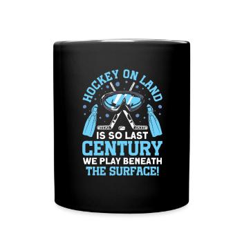 We play under the surface underwater hockey - Full Colour Mug - black - Front