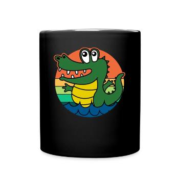 Alligators Retro Alligator - Full Colour Mug - black - Front
