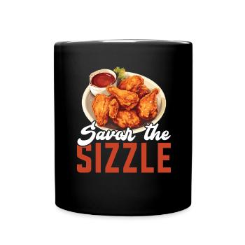 Buffalo Wings Foodie Cuisine Américaine Poulet - Mug uni - noir - Devant