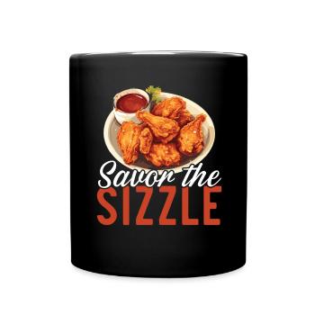 Buffalo Wings Foodie Cuisine Américaine Poulet - Mug uni - noir - Devant